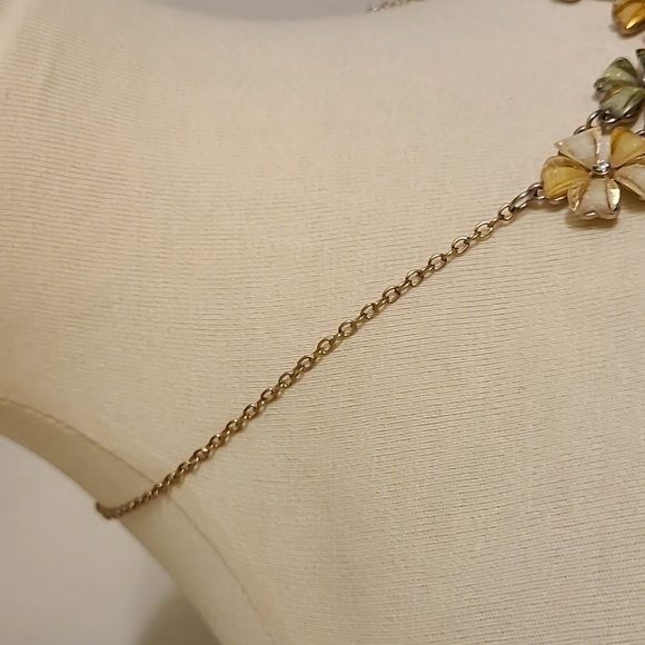 Yellow and Green Floral Design Statement Necklace - Picture 7 of 9